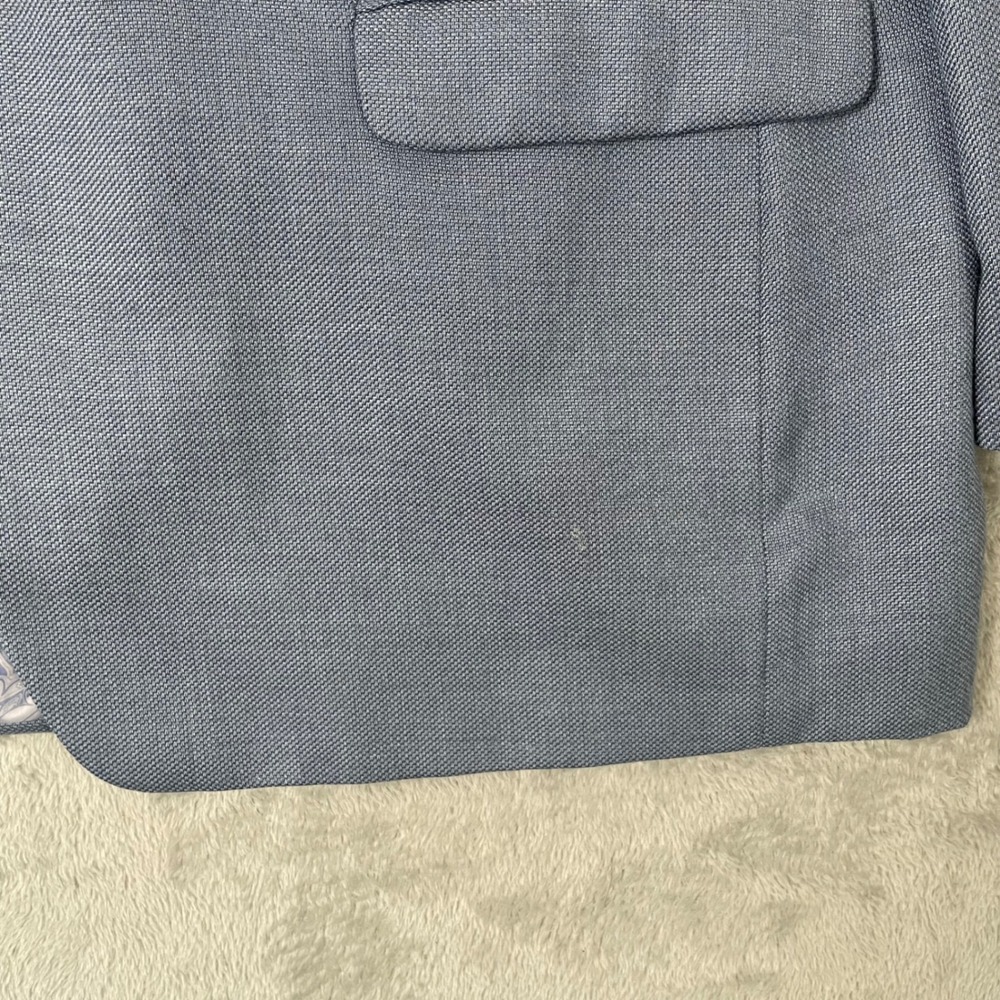 Chaps Sports Coat Blazer Mens 50R Light Blue Paisley Lining Linen Blend Preppy - Picture 4 of 10